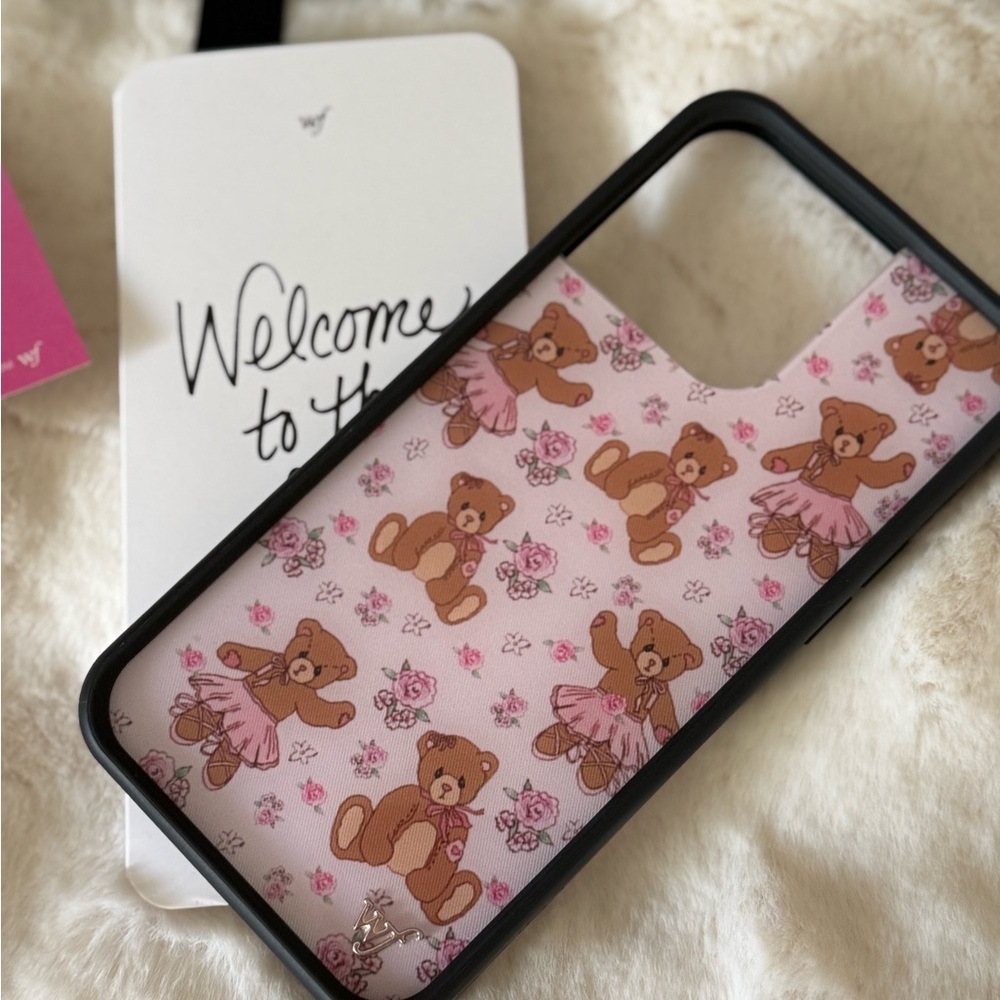 🌷Wildflower Pink Bear-y Ballet iPhone 14 Pro Max Pink Phone Case - Picture 4 of 9